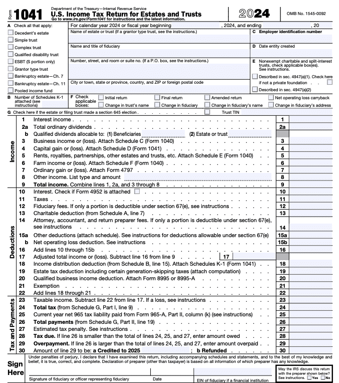 IRS Form 1041