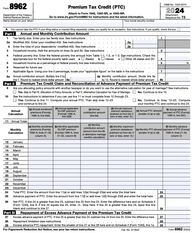 IRS Form 8962