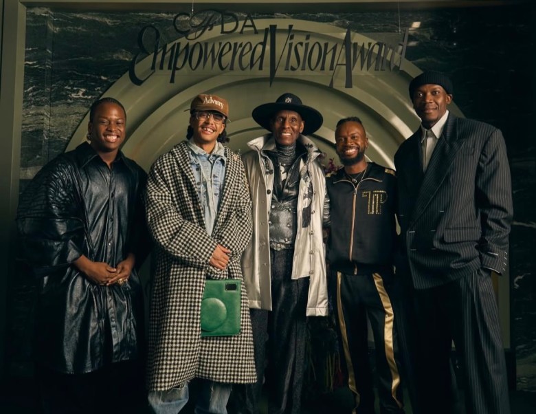 Daveed Baptiste, the event pamphlet, award judges during the CFDA 2025 Empowered Vision Award reception at the W Hotel Union Square in Manhattan on Thrusday, December 11, 2025. Photo: Courtesy of CFDA